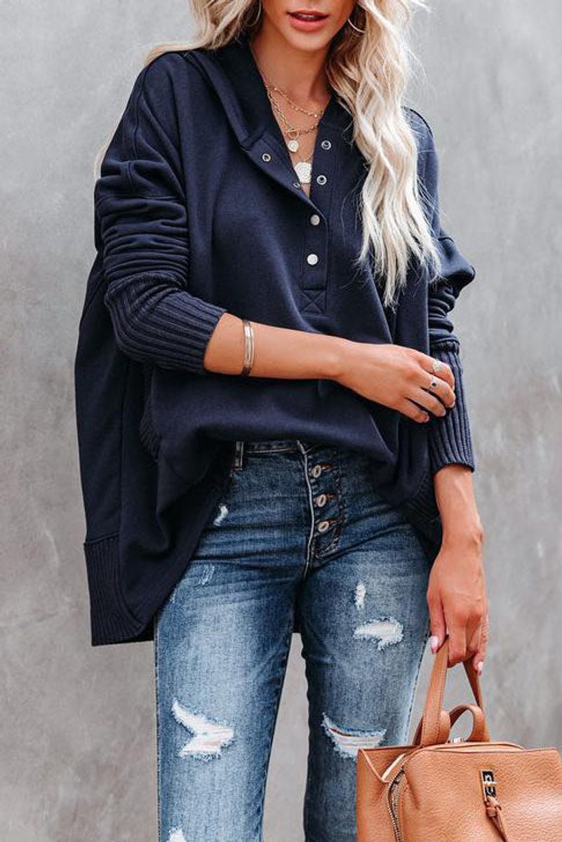 Women's Oversized Long Sleeve Hoodie Pullover