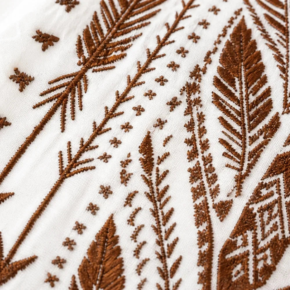 Women's Boho Embroidered V-Neck Blouse