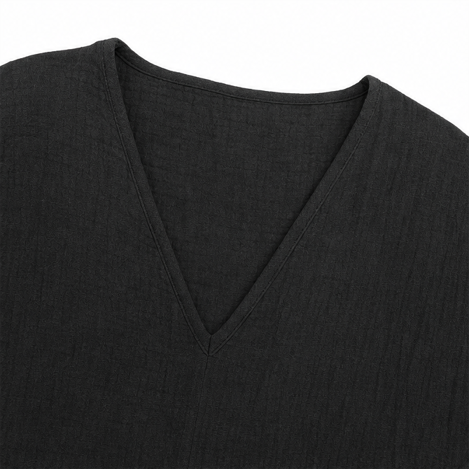 Women's Relaxed V-Neck Blouse 3/4 Sleeve