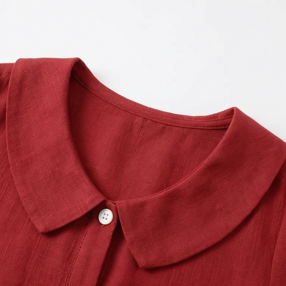 Women's Peter Pan Collar Button-Up Blouse