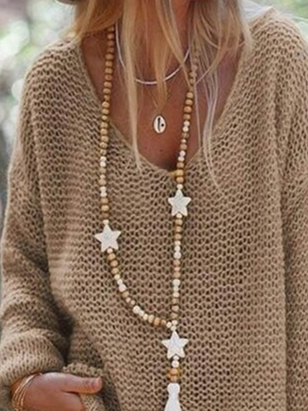 Women's V Neck Long Sleeve Knit Sweater