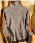 Women's Herringbone Turtleneck Sweater - Orange