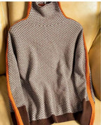 Women's Herringbone Turtleneck Sweater - Orange