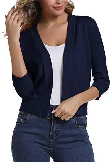 Women's Open Front 3/4 Sleeve Cardigan