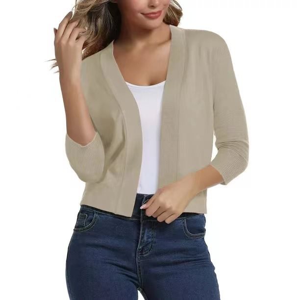 Women's Open Front 3/4 Sleeve Cardigan