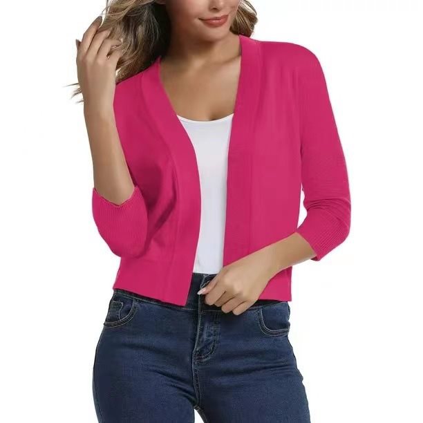 Women's Open Front 3/4 Sleeve Cardigan
