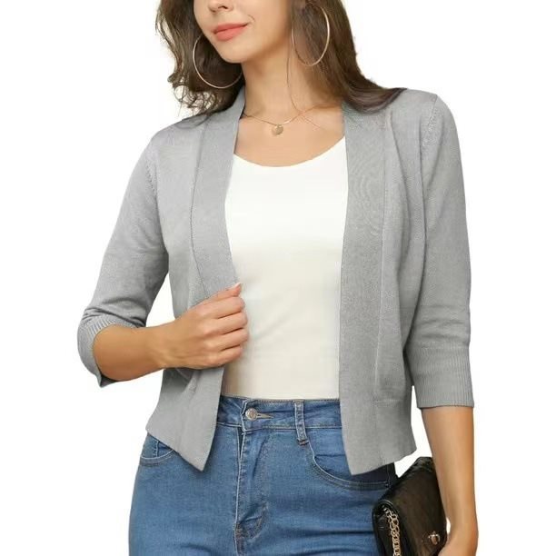 Women's Open Front 3/4 Sleeve Cardigan