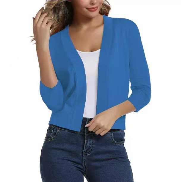Women's Open Front 3/4 Sleeve Cardigan