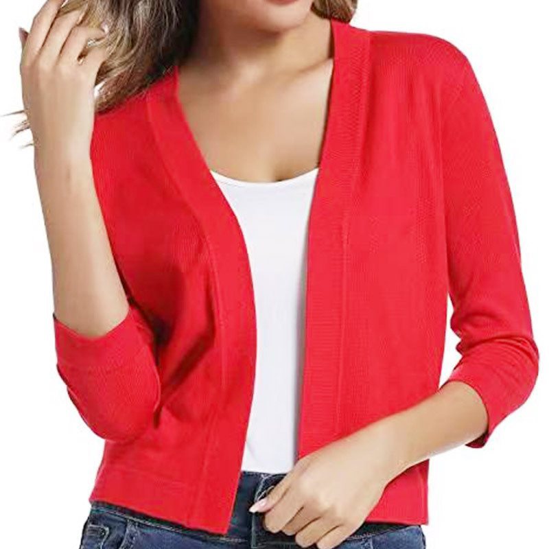 Women's Open Front 3/4 Sleeve Cardigan