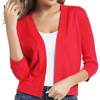 Women's Open Front 3/4 Sleeve Cardigan