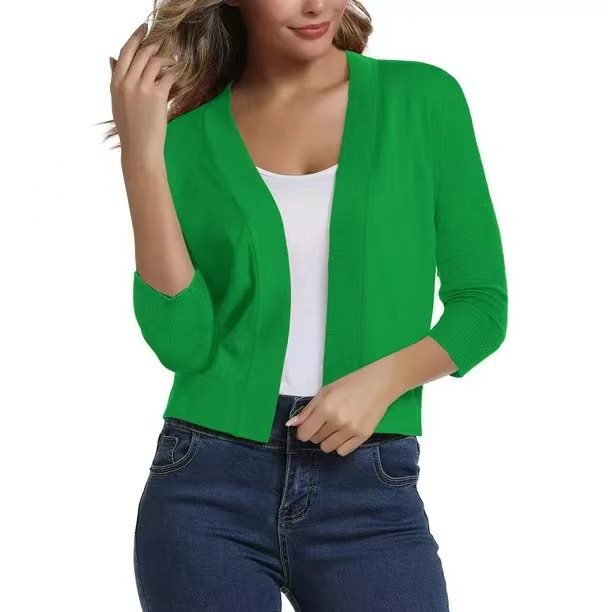 Women's Open Front 3/4 Sleeve Cardigan