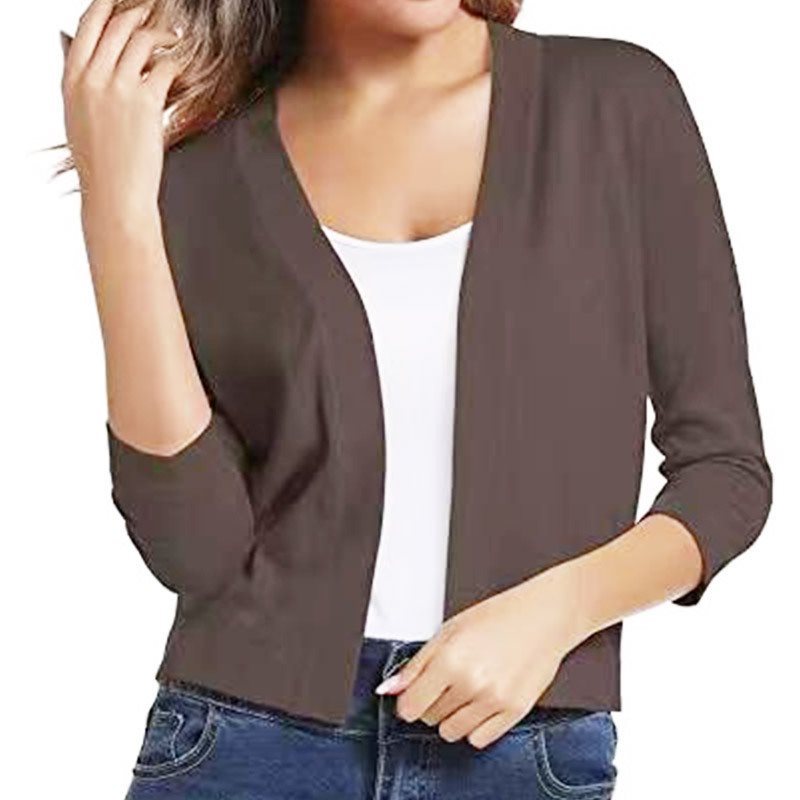 Women's Open Front 3/4 Sleeve Cardigan