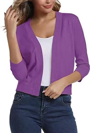 Women's Open Front 3/4 Sleeve Cardigan