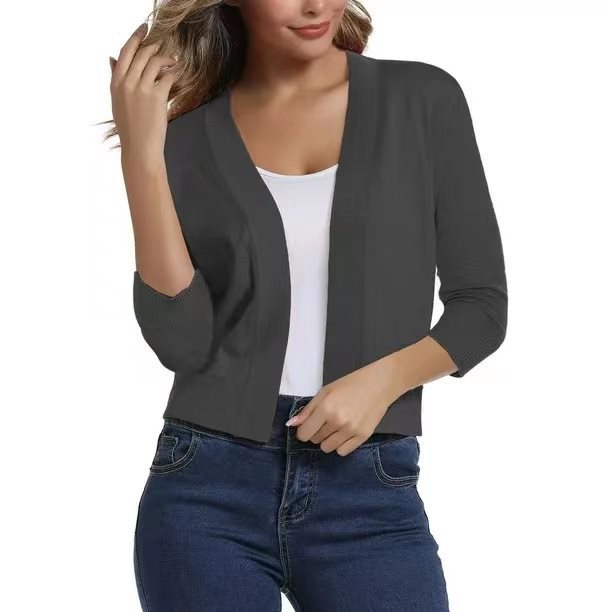 Women's Open Front 3/4 Sleeve Cardigan