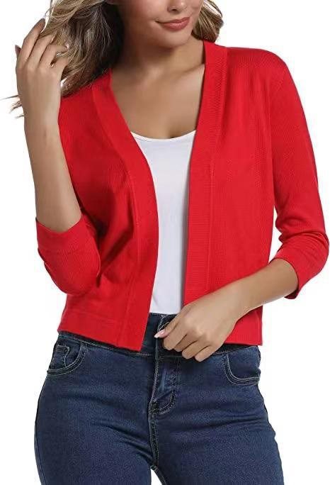 Women's Open Front 3/4 Sleeve Cardigan