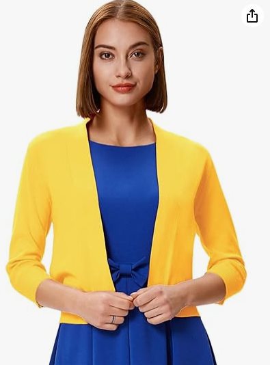 Women's Open Front 3/4 Sleeve Cardigan
