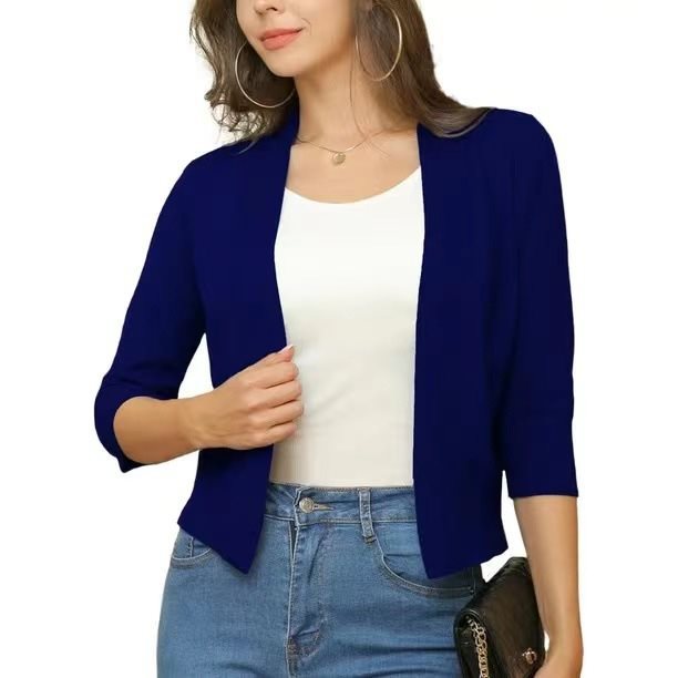 Women's Open Front 3/4 Sleeve Cardigan