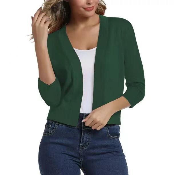 Women's Open Front 3/4 Sleeve Cardigan