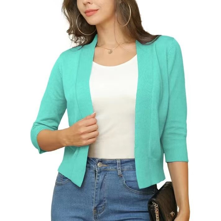 Women's Open Front 3/4 Sleeve Cardigan