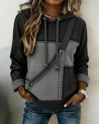 Women's Relaxed Pullover Hoodie - Dark Grey