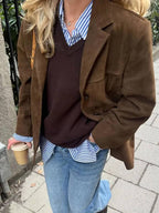 Women's Tailored Button Blazer Jacket