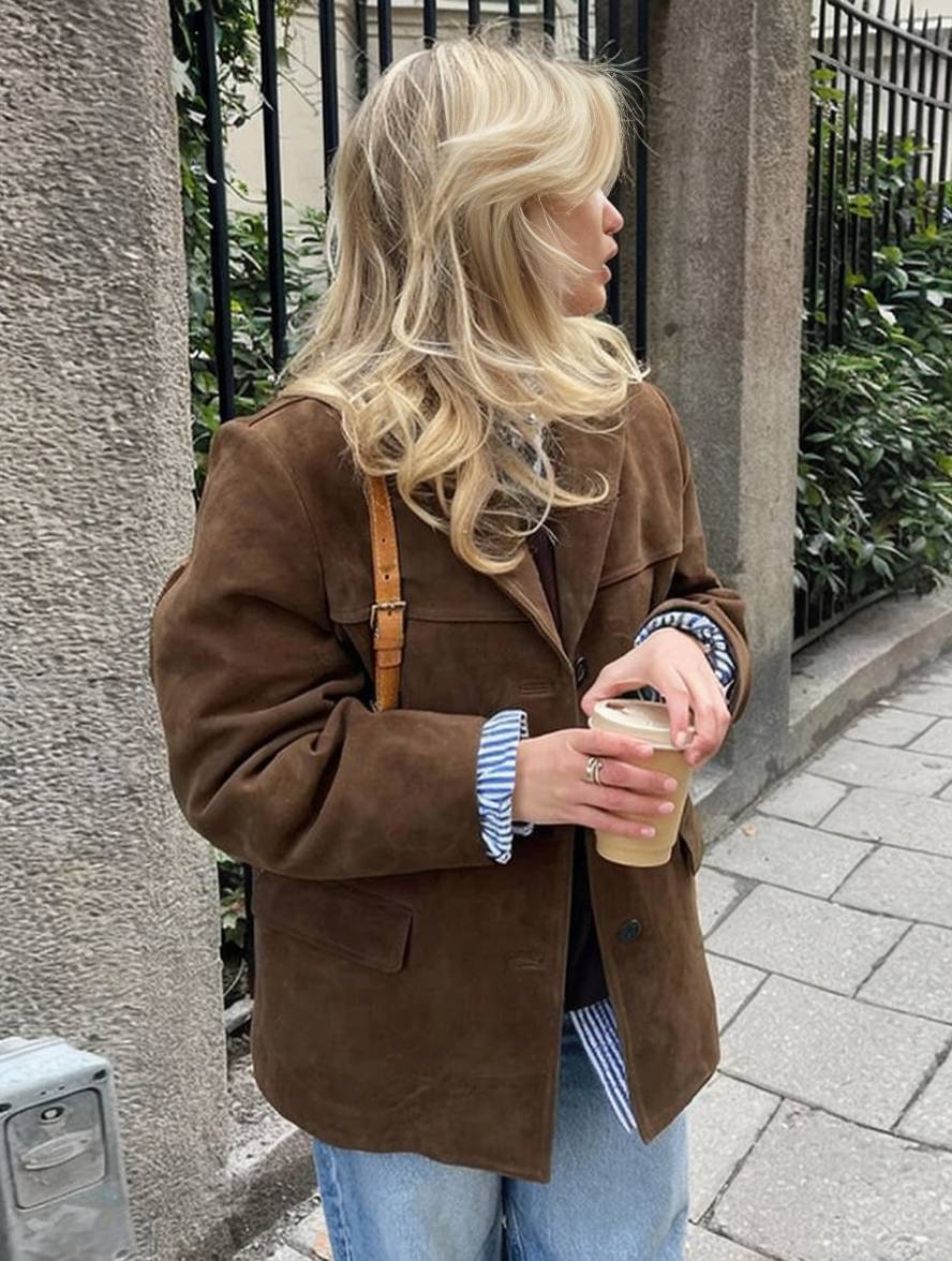 Women's Tailored Button Blazer Jacket