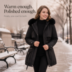 Duvella Faux Fur Hood Double-Layered Puffer Coat
