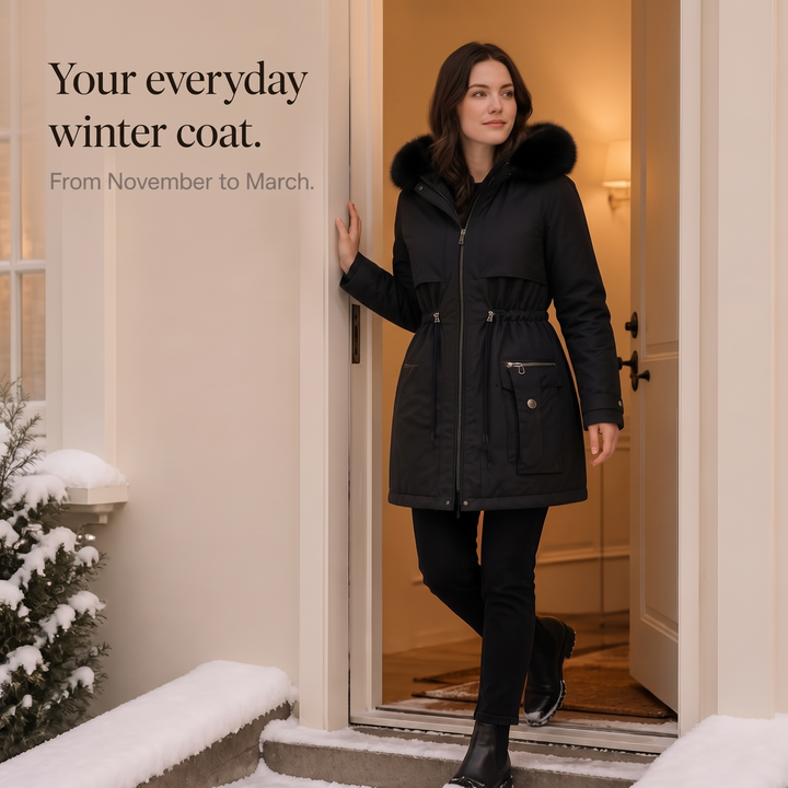 Duvella Faux Fur Hood Double-Layered Puffer Coat