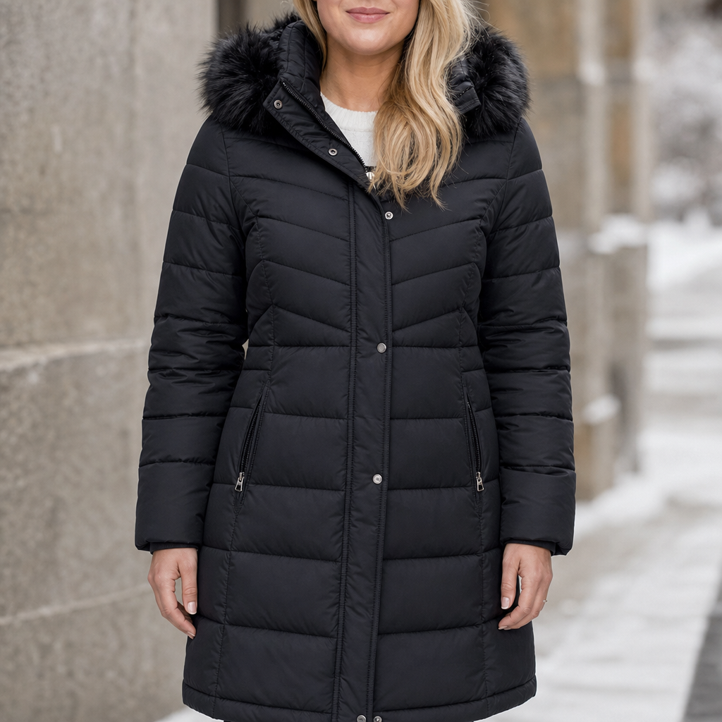 Clarissa | Fur Hood Longline Puffer Coat