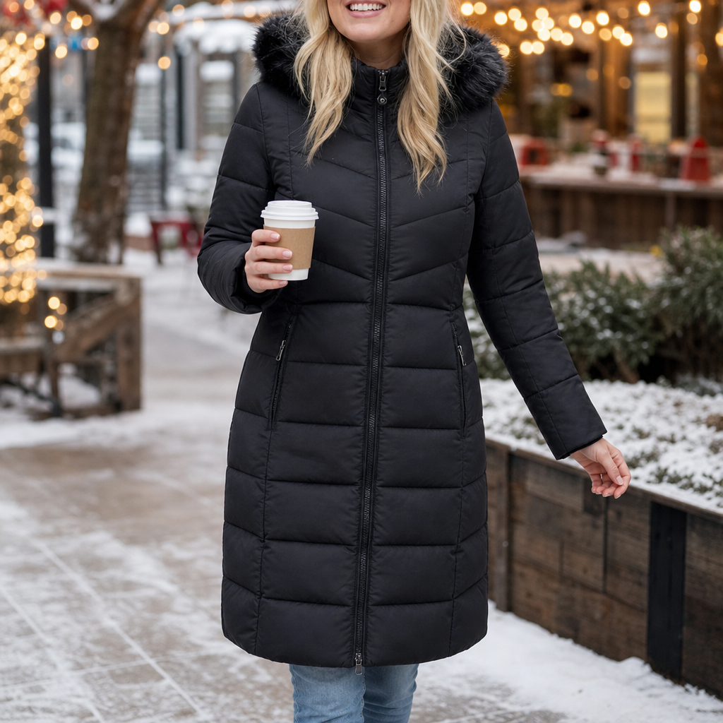 Clarissa | Fur Hood Longline Puffer Coat