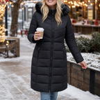 Clarissa | Fur Hood Longline Puffer Coat