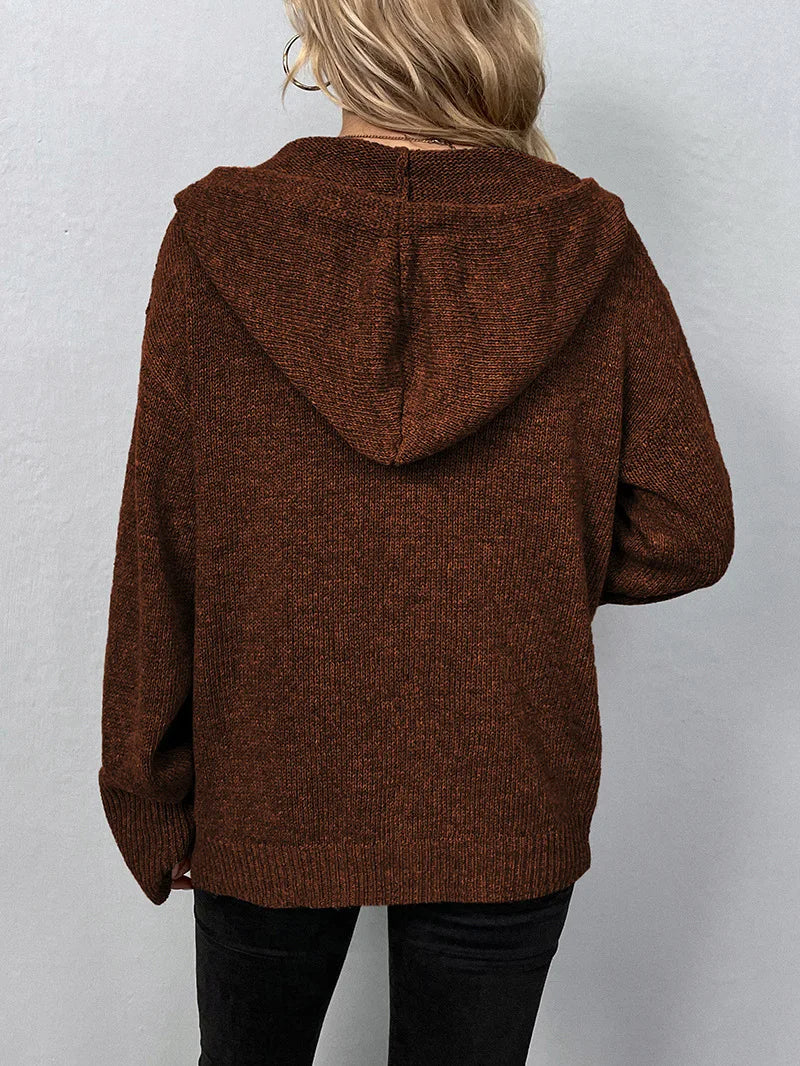 Women's Hooded Button Front Cardigan