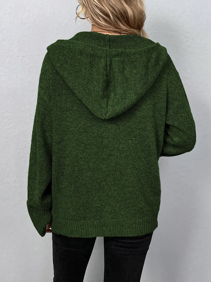 Women's Hooded Button Front Cardigan
