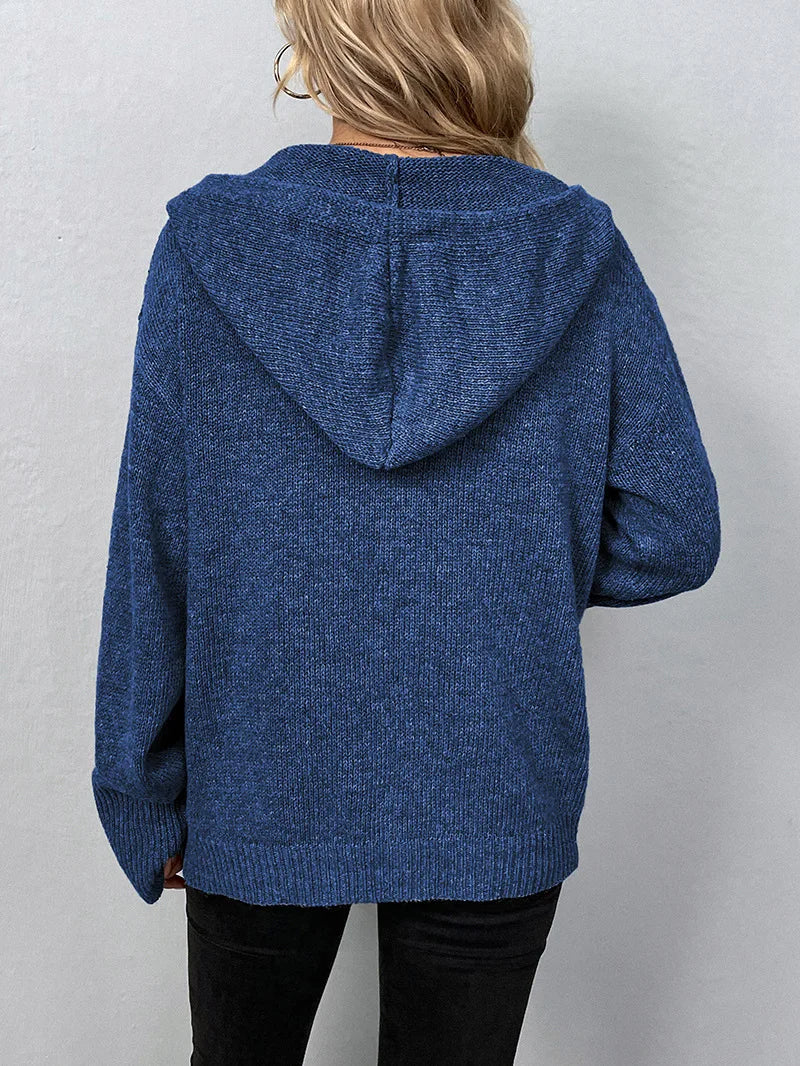 Women's Hooded Button Front Cardigan