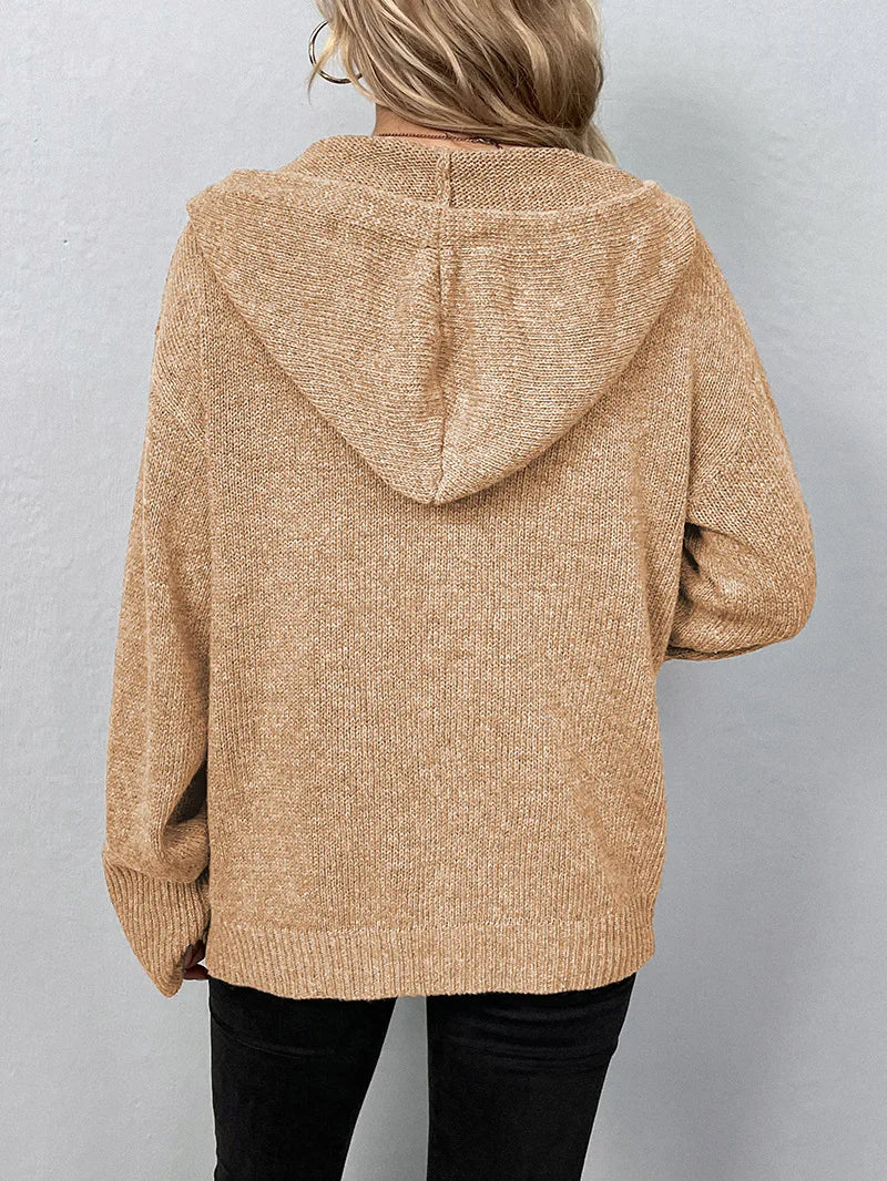 Women's Hooded Button Front Cardigan