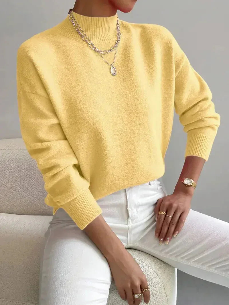 Women's Mock Turtleneck Long Sleeve Sweater