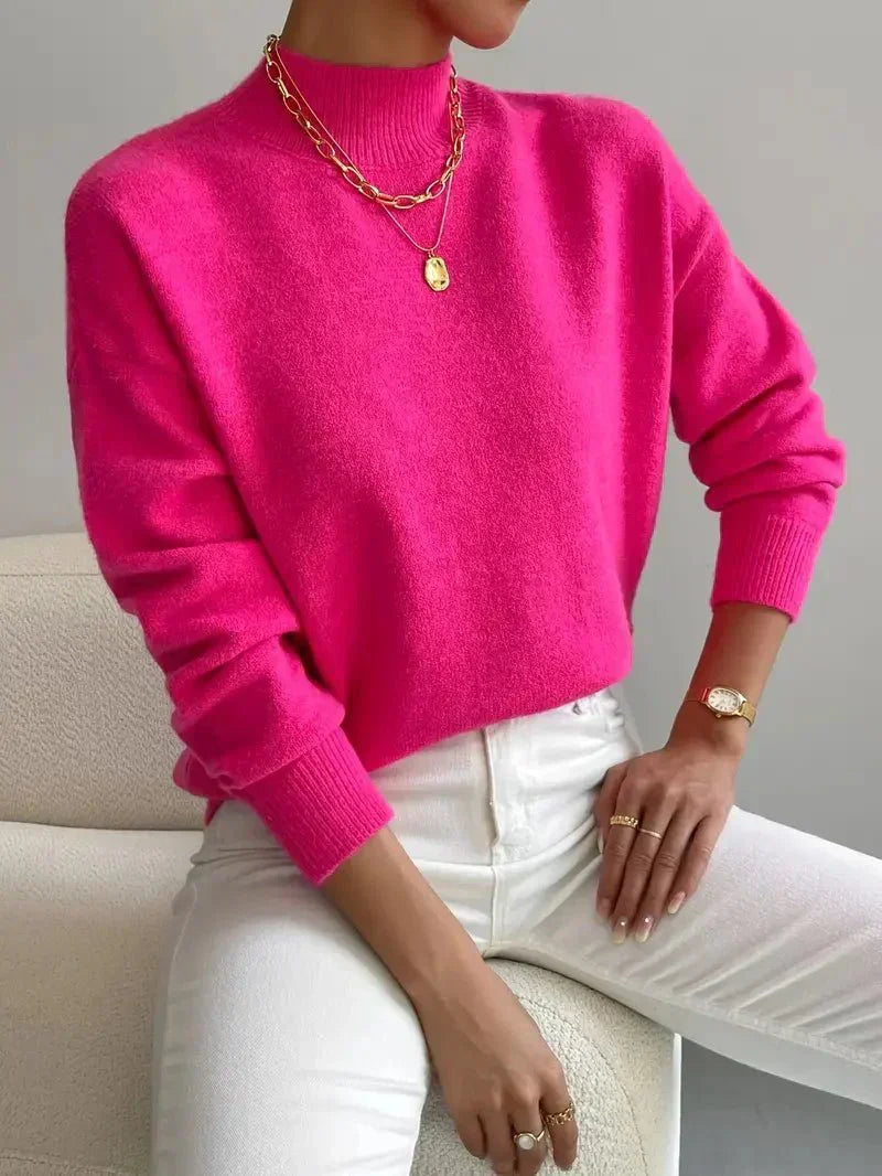 Women's Mock Turtleneck Long Sleeve Sweater