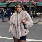 Cosima | Oversized Shawl Collar Faux Fur Coat