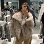 Cosima | Oversized Shawl Collar Faux Fur Coat