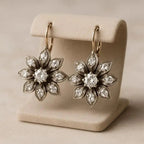 Vintage Crystal Flower Earrings
