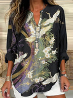 Chic Flight Print Blouse