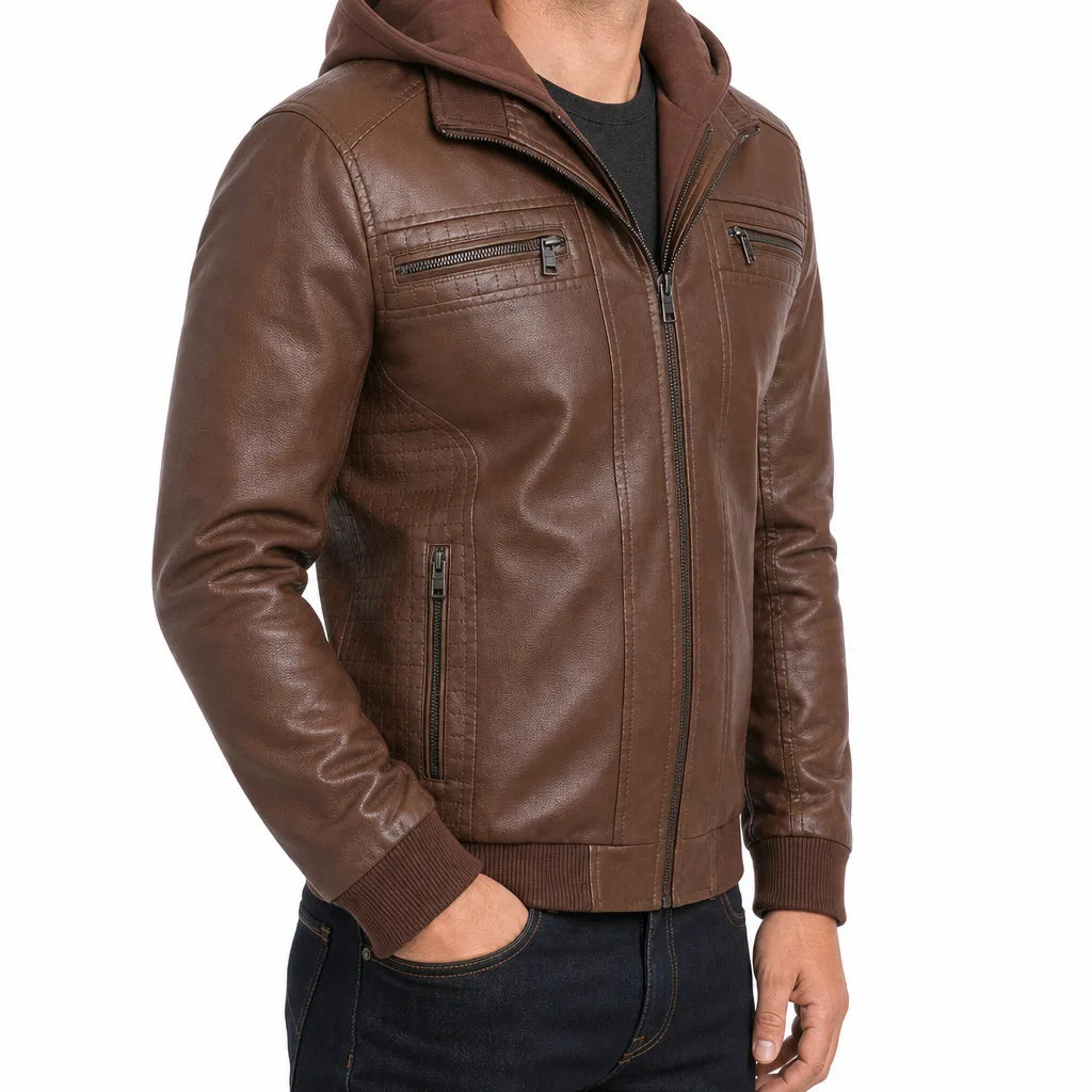 Dane | Men's Leather Bomber Jacket