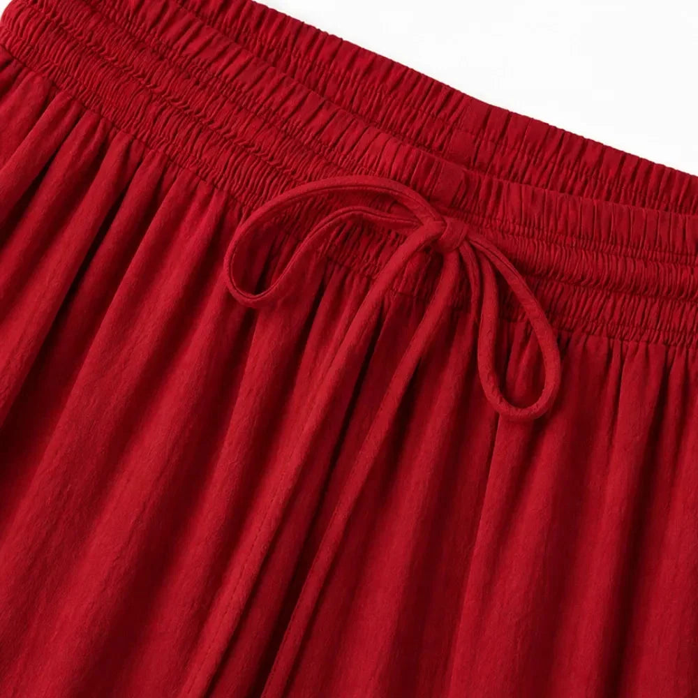 Women's Wide Leg Pants & Off-Shoulder Top Set