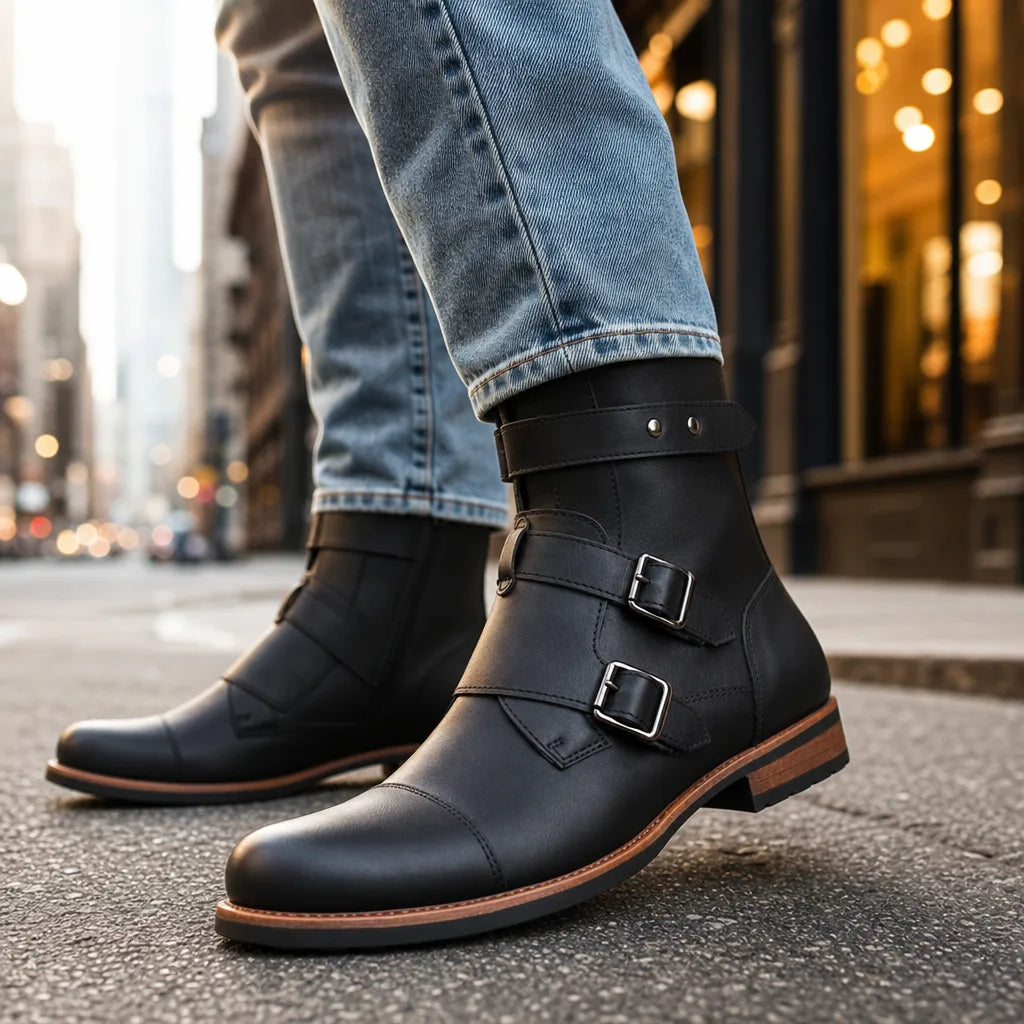 Dashiell | Men's Strap Moto Boots