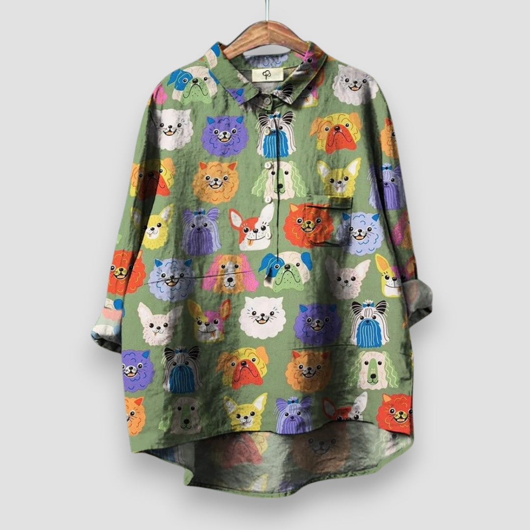 Women's Shirt with Dog Print