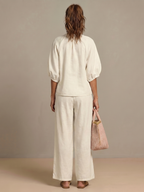 Women's Co-ord Set Wide Leg Pants & Zip Top