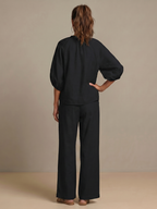 Women's Co-ord Set Wide Leg Pants & Zip Top