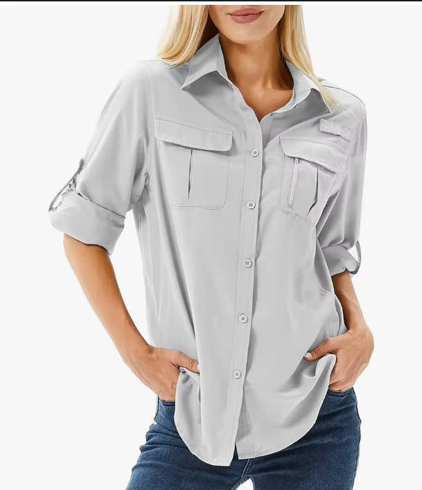 Women's UPF 50 Long Sleeve Hiking Outdoor Shirt