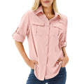 Women's UPF 50 Long Sleeve Hiking Outdoor Shirt - Pink