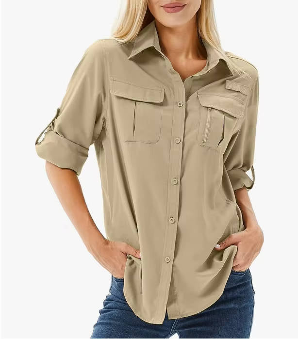 Women's UPF 50 Long Sleeve Hiking Outdoor Shirt